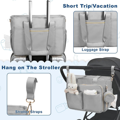 Diaper Bag Tote, Large Travel Hospital Bag for Labor Delivery