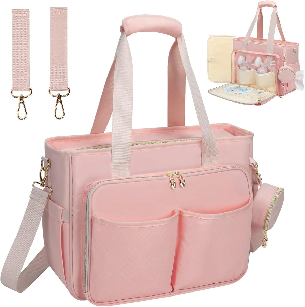 Diaper Bag Tote, Large Travel Hospital Bag for Labor Delivery