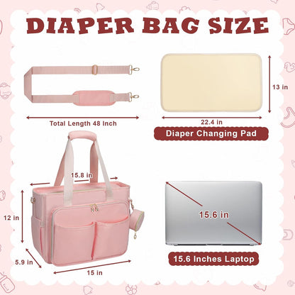 Diaper Bag Tote, Large Travel Hospital Bag for Labor Delivery