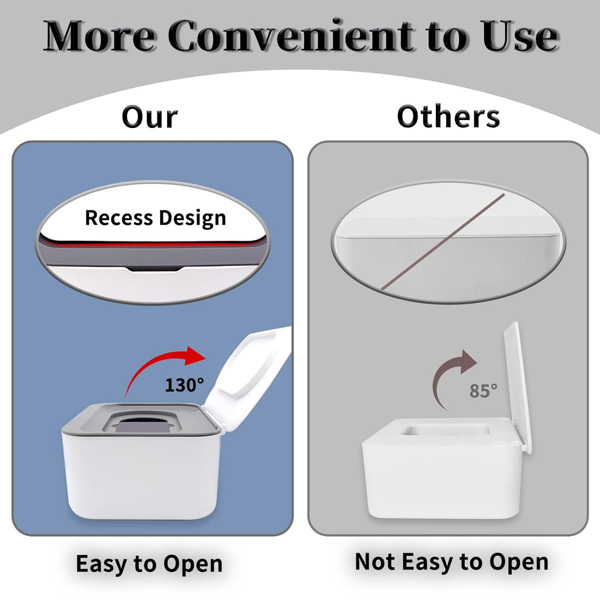 2Pcs Baby Wipes Dispenser, Diaper Wipe Holder with Lid, Refillable Wipes Case Container with Sealing Design, Flushable Wipes Pouch Case Storage Box for Bathroom, Keeps Wipes Fresh Easy Open & Close