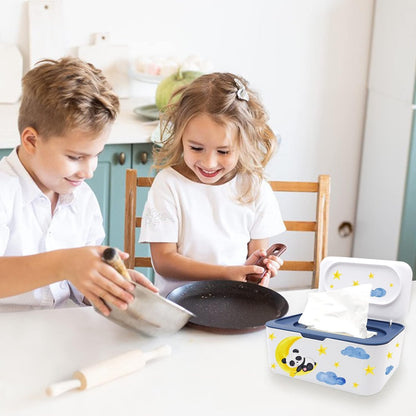 2Pcs Baby Wipes Dispenser, Diaper Wipe Holder with Lid, Refillable Wipes Case Container with Sealing Design, Flushable Wipes Pouch Case Storage Box for Bathroom, Keeps Wipes Fresh Easy Open & Close