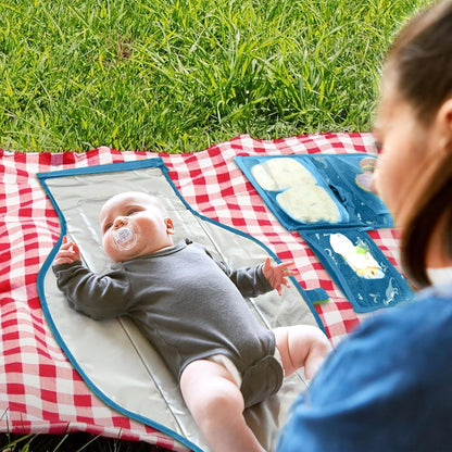 Portable Changing Pad for Baby, Travel Diaper Changing Pad for Newborn, Large Waterproof Baby Changing Mat, Foldable & Detachable Diaper Changing Station with Baby Wipes Pockets, Baby Stuff
