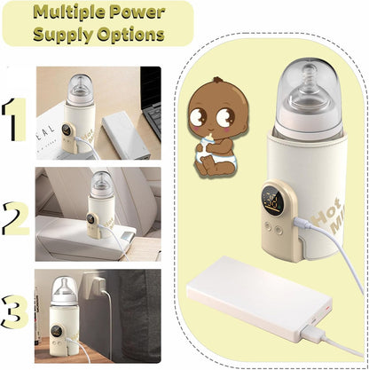 Portable Bottle Warmer for Travel, Comfortable Bottle Warmer on the go, Rapid Warming,Long-Lasting Warming up to 6-10H