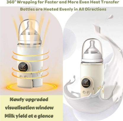 Portable Bottle Warmer for Travel, Comfortable Bottle Warmer on the go, Rapid Warming,Long-Lasting Warming up to 6-10H