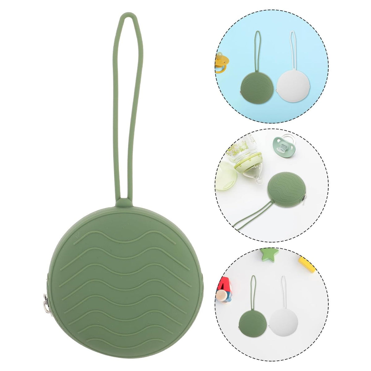 2pcs Silicone Pacifier Holder Case, Compact and Lightweight Storage Bag with Reliable Zipper Design, Cute and Adorable Portable Coin Purse for Travel and Daily Use