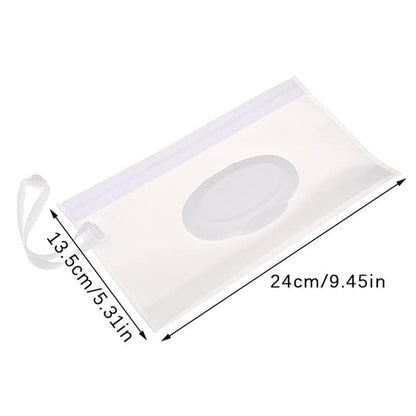 Baby Wipe Case Travel Holder Keeps Wipes Moist Set of Wet Wipes Holders Cases Portable Travel On The Go Refillable Dispenser Container Waterproof Wipe Container with Sealed Zipper