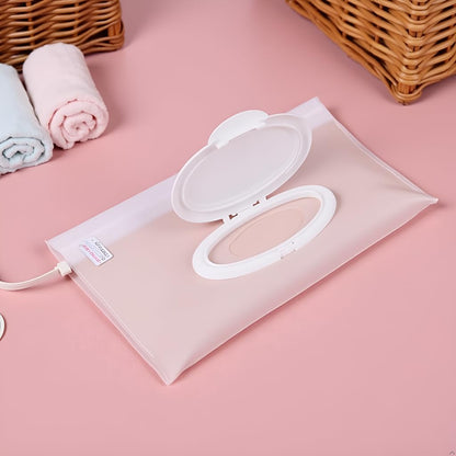 Baby Wipe Case Travel Holder Keeps Wipes Moist Set of Wet Wipes Holders Cases Portable Travel On The Go Refillable Dispenser Container Waterproof Wipe Container with Sealed Zipper
