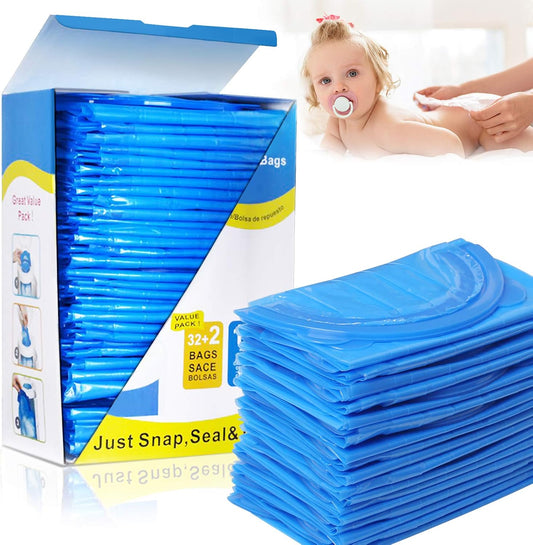 Diaper Pail Refill Bags, 34 Count, Holds 1088 Diapers, Fully Compatible with Arm & Hammer Diaper Pail Disposal System