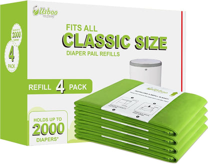 Disposable Diaper Pail Refill Bags, Cherry Blossom Scented, 4 Pack
