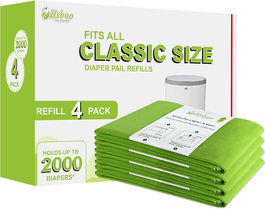 Disposable Diaper Pail Refill Bags, Cherry Blossom Scented, 4 Pack