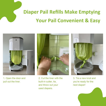 Disposable Diaper Pail Refill Bags, Cherry Blossom Scented, 4 Pack