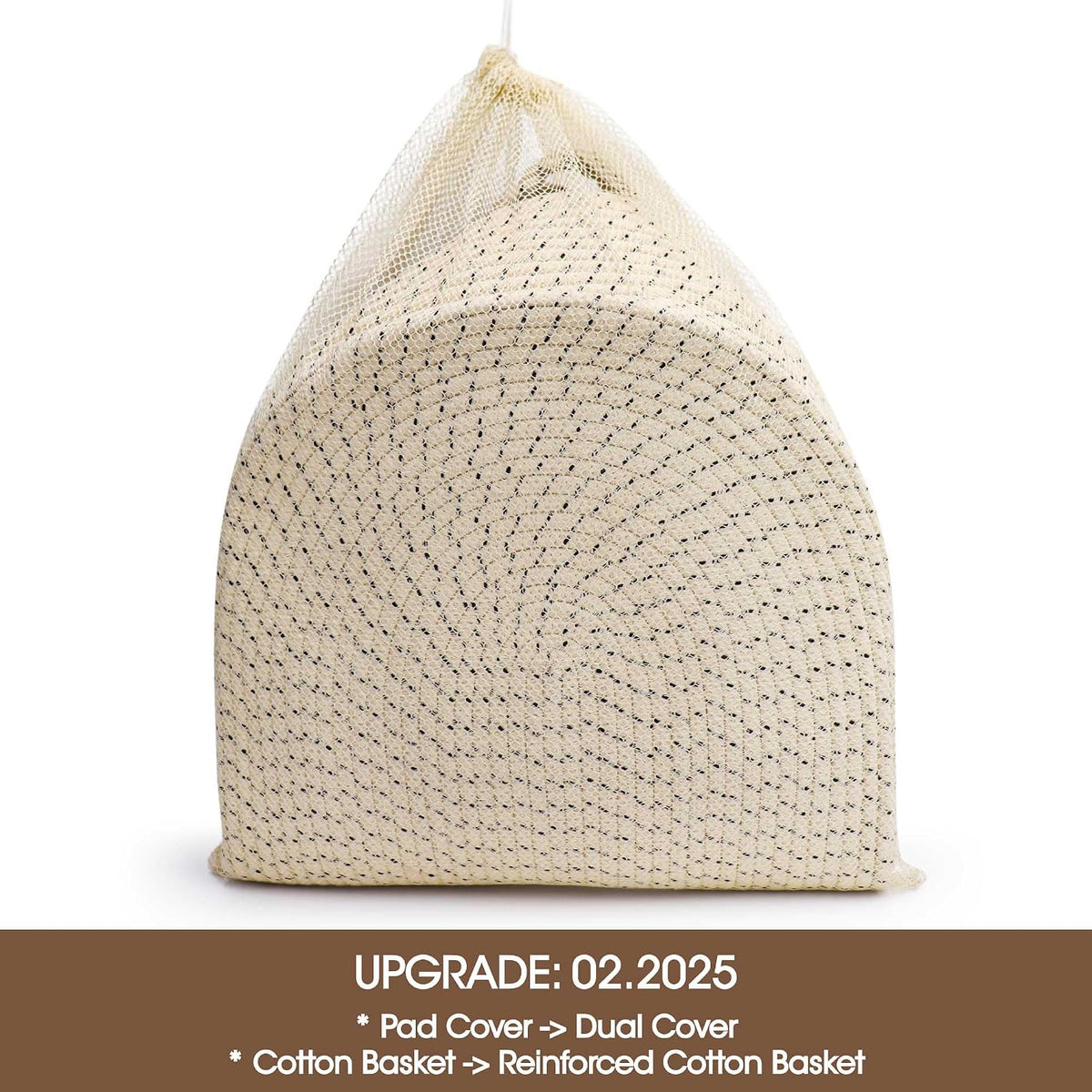 Baby Changing Basket - Soft & Waterproof Dual-Cover, Portable, Moses Basket, Changing Pad for Dresser & Changing Table, Gift for Baby Shower, Organic Cotton Rope
