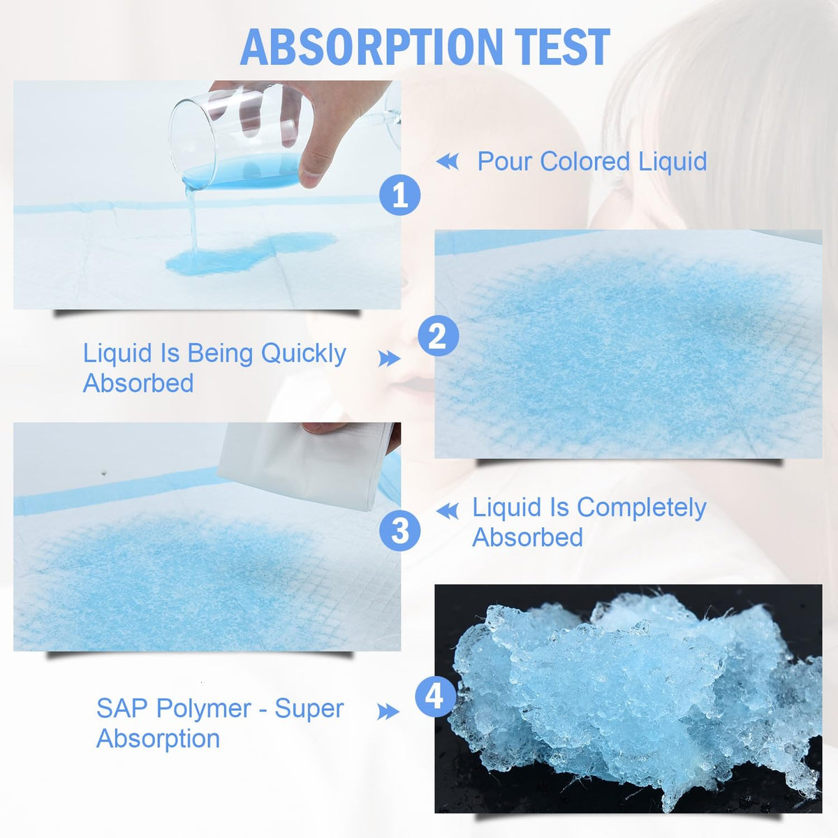 100 Pack Disposable Changing Pads Baby Disposable Underpads Waterproof Diaper Changing Pad Breathable Underpads Bed Table Protector Mat (17 x 13 Inches)