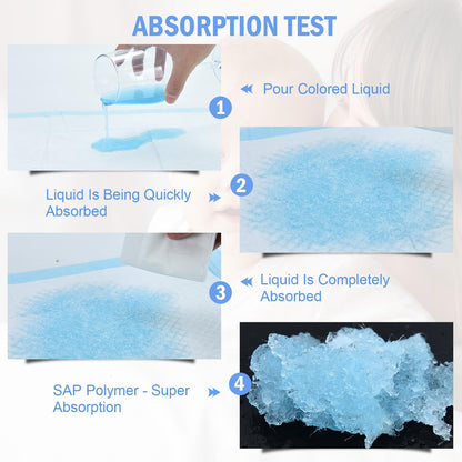 100 Pack Disposable Changing Pads Baby Disposable Underpads Waterproof Diaper Changing Pad Breathable Underpads Bed Table Protector Mat (17 x 13 Inches)