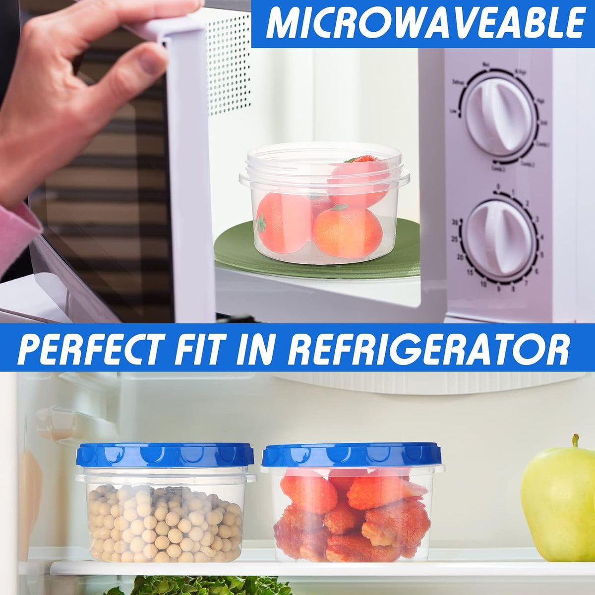Pack 8 oz Freezer Containers with Lids, Purple, 36