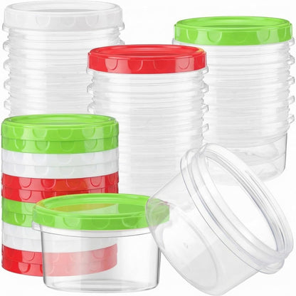 Pack 8 oz Freezer Containers with Lids, Purple, 36