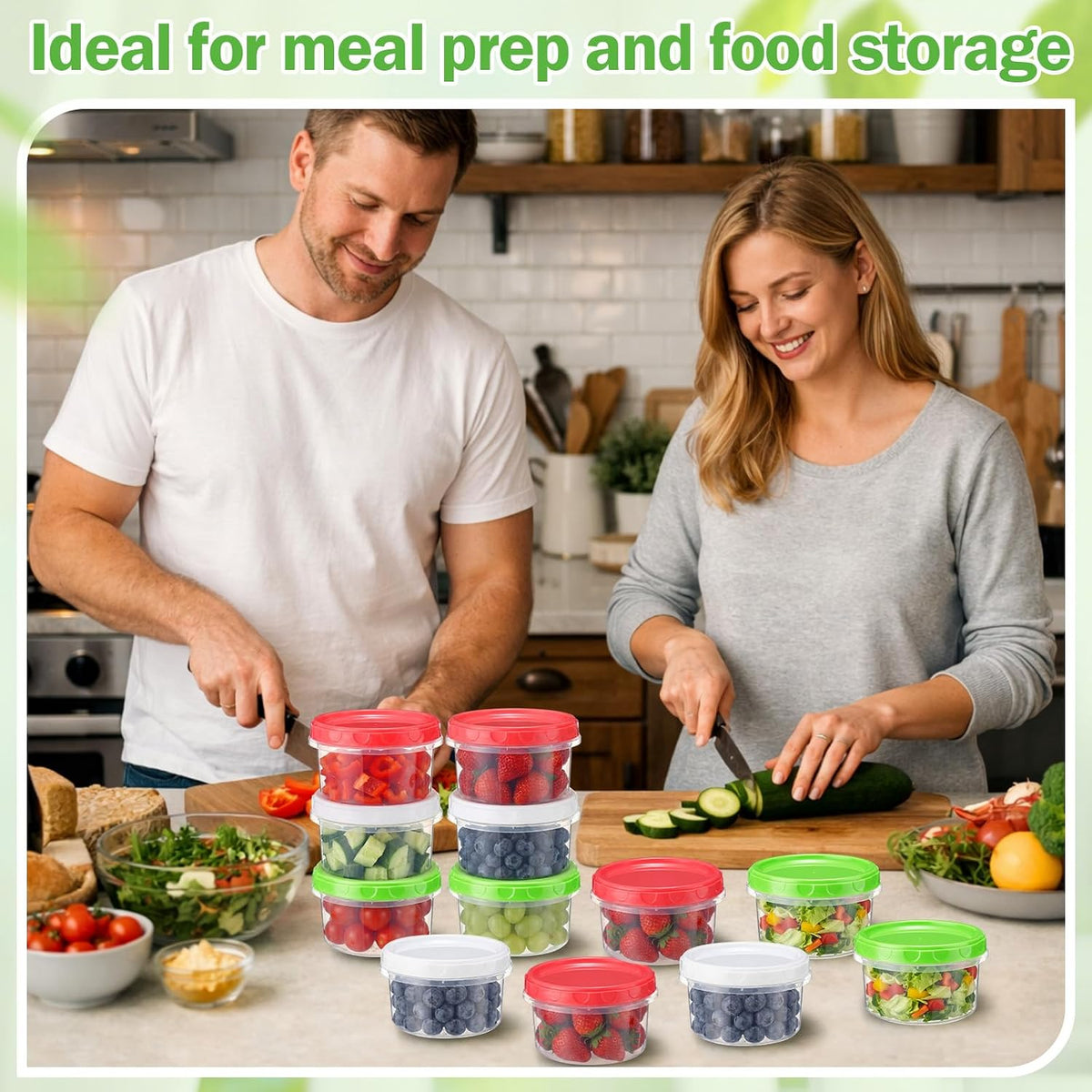 Pack 8 oz Freezer Containers with Lids, Purple, 36