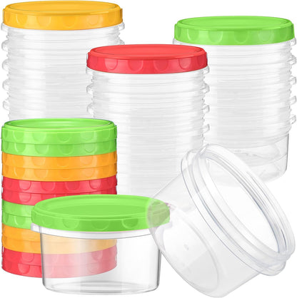 Pack 8 oz Freezer Containers with Lids, Purple, 36