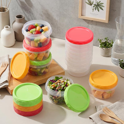 Pack 8 oz Freezer Containers with Lids, Purple, 36