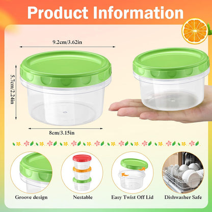 Pack 8 oz Freezer Containers with Lids, Purple, 36