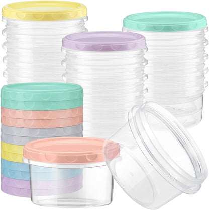 Pack 8 oz Freezer Containers with Lids, Purple, 36