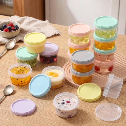 Pack 8 oz Freezer Containers with Lids, Purple, 36