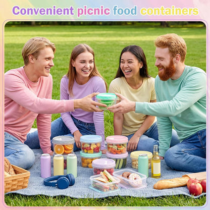 Pack 8 oz Freezer Containers with Lids, Purple, 36