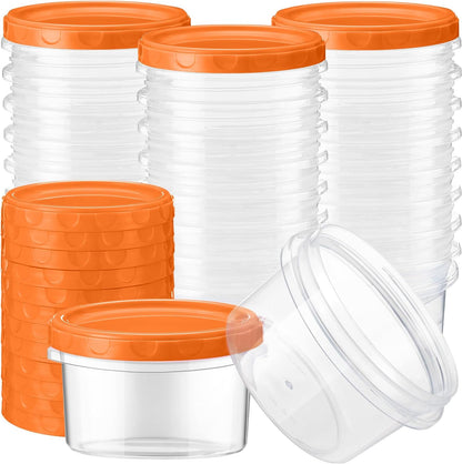 Pack 8 oz Freezer Containers with Lids, Purple, 36