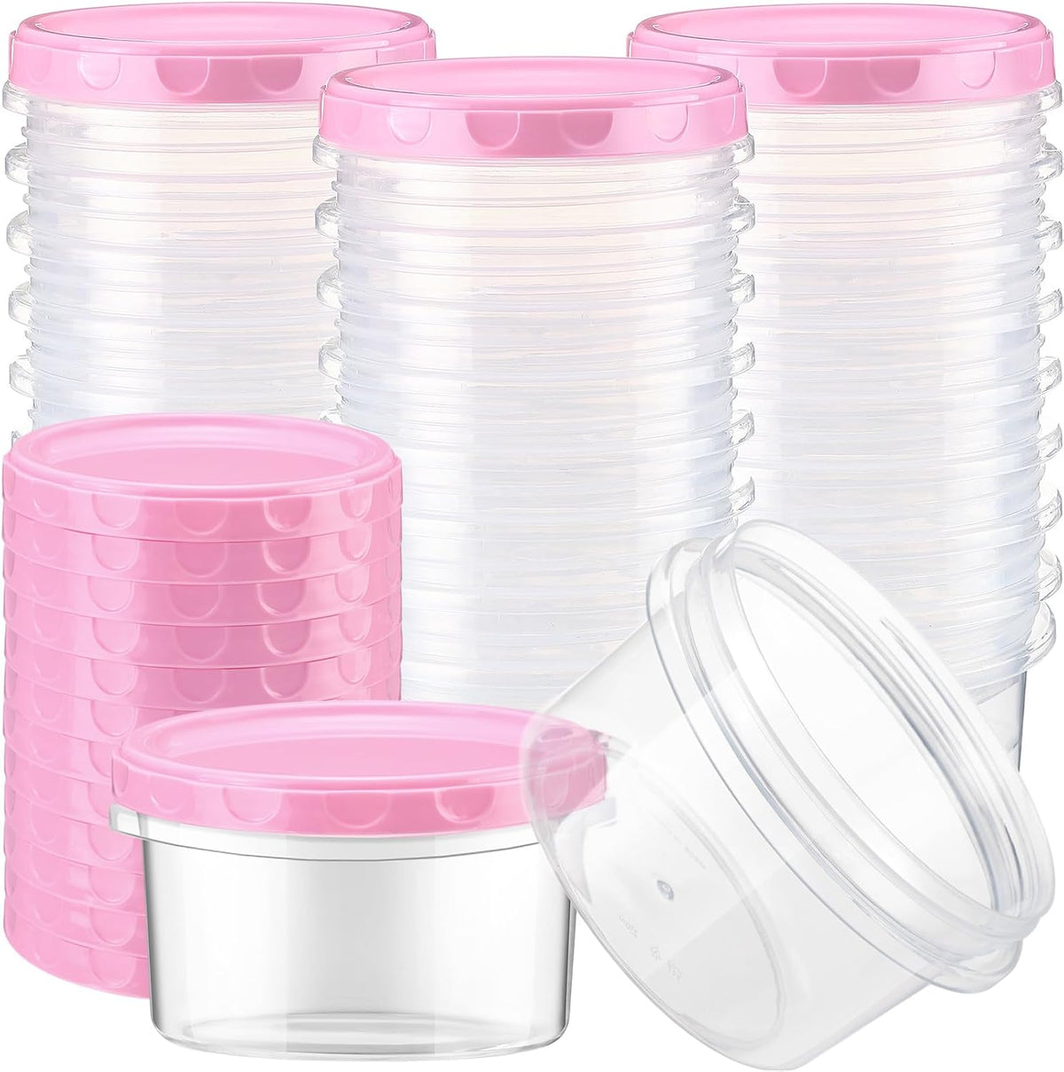Pack 8 oz Freezer Containers with Lids, Purple, 36
