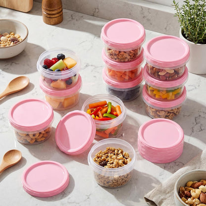 Pack 8 oz Freezer Containers with Lids, Purple, 36