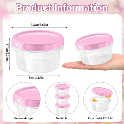 Pack 8 oz Freezer Containers with Lids, Purple, 36