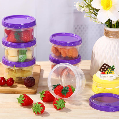 Pack 8 oz Freezer Containers with Lids, Purple, 36
