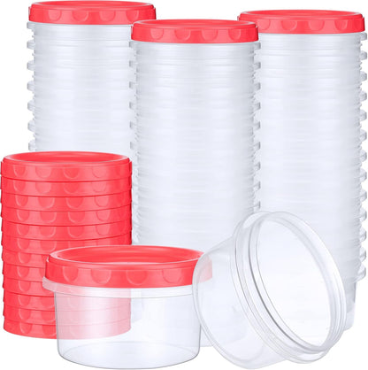 Pack 8 oz Freezer Containers with Lids, Purple, 36