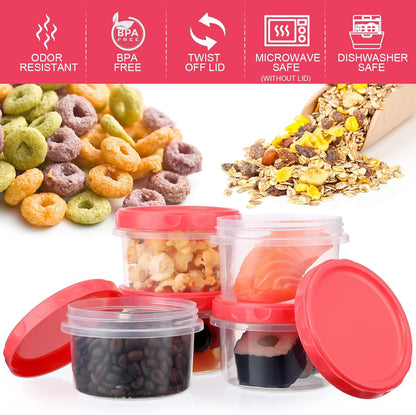 Pack 8 oz Freezer Containers with Lids, Purple, 36