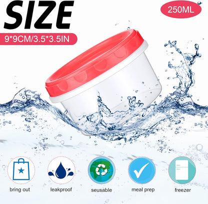 Pack 8 oz Freezer Containers with Lids, Purple, 36