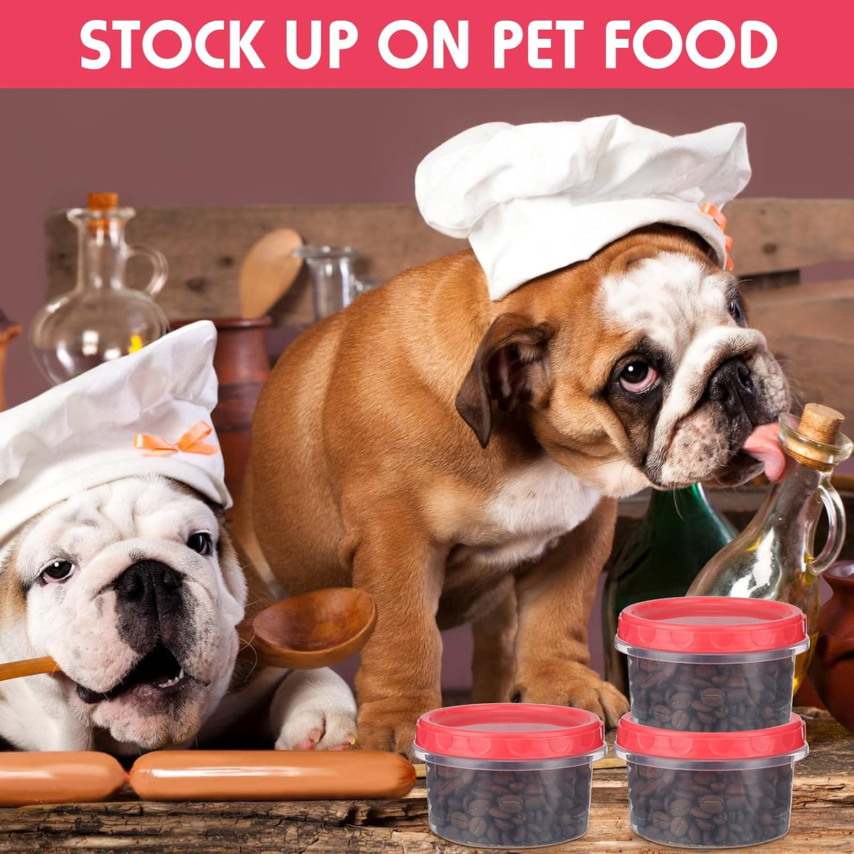 Pack 8 oz Freezer Containers with Lids, Purple, 36