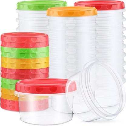Pack 8 oz Freezer Containers with Lids, Purple, 36