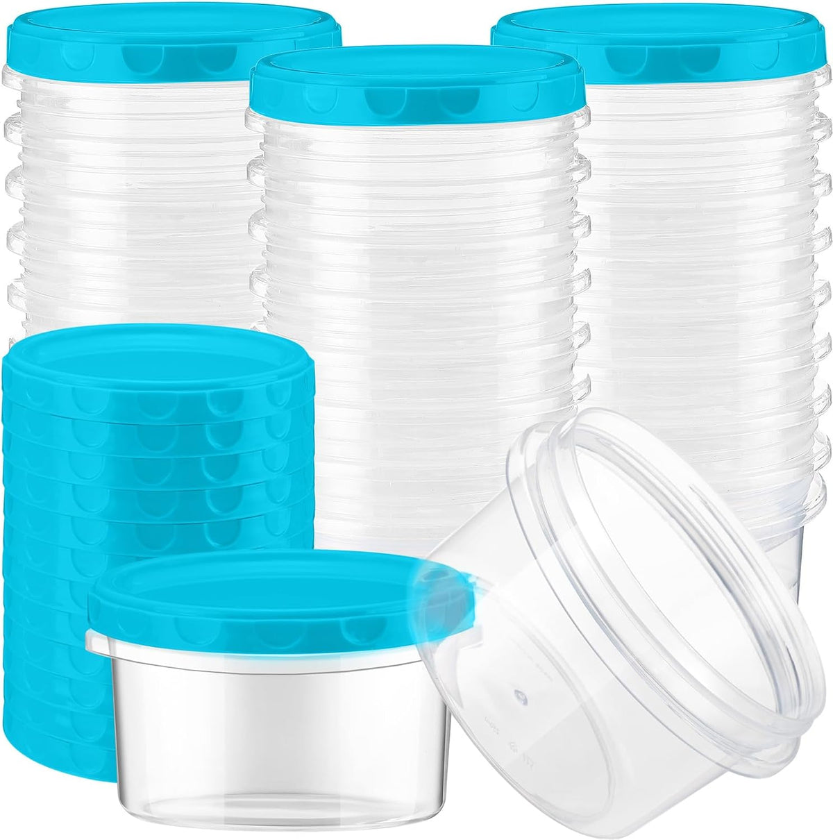 Pack 8 oz Freezer Containers with Lids, Purple, 36