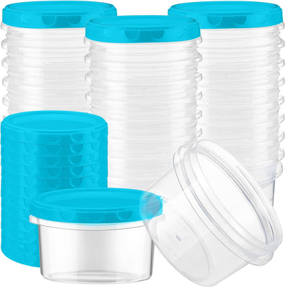 Pack 8 oz Freezer Containers with Lids, Purple, 36