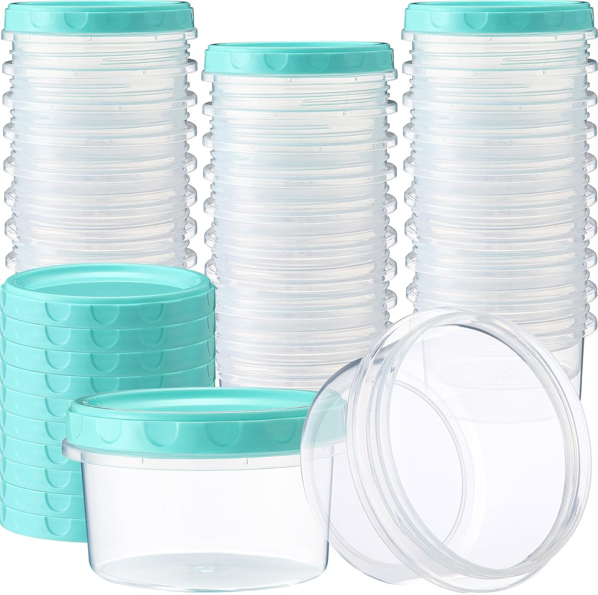 Pack 8 oz Freezer Containers with Lids, Purple, 36