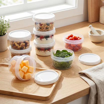 Pack 8 oz Freezer Containers with Lids, Purple, 36