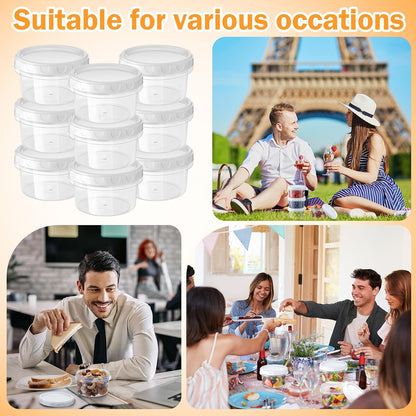 Pack 8 oz Freezer Containers with Lids, Purple, 36
