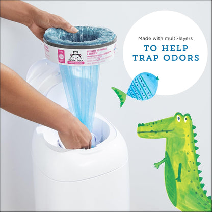Amazon Brand- Blossoms Scented Diaper Pail Refills for Diaper Genie Pails, Odor Control, 2160 Count (8 Packs of 270 Count), Compatible with Diaper Genie Complete, Elite & Expressions Pails