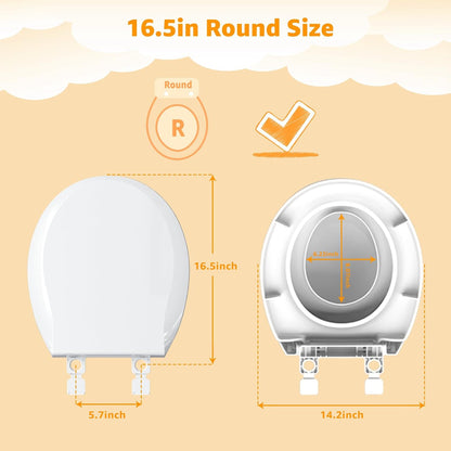 Toilet Seat with Toddler Seat, Potty Training Toilet Seat Round 2 in 1 Soft Close Quiet No Slapping, Magnetic Absorption, Easy to Install and Clean,White