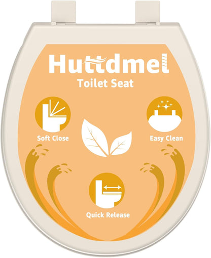 Toilet Seat with Toddler Seat, Potty Training Toilet Seat Round 2 in 1 Soft Close Quiet No Slapping, Magnetic Absorption, Easy to Install and Clean,White