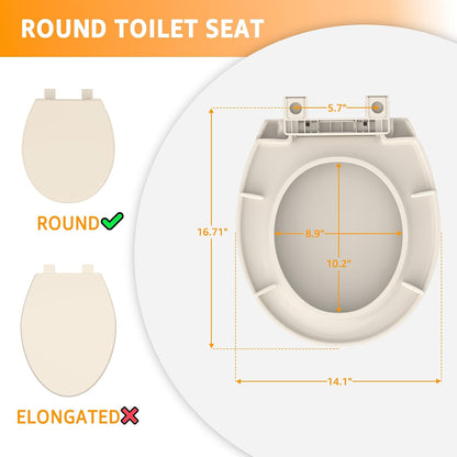 Toilet Seat with Toddler Seat, Potty Training Toilet Seat Round 2 in 1 Soft Close Quiet No Slapping, Magnetic Absorption, Easy to Install and Clean,White