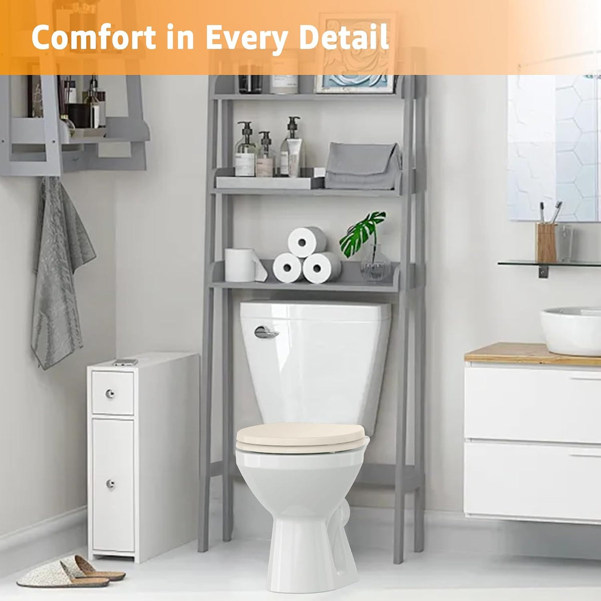 Toilet Seat with Toddler Seat, Potty Training Toilet Seat Round 2 in 1 Soft Close Quiet No Slapping, Magnetic Absorption, Easy to Install and Clean,White