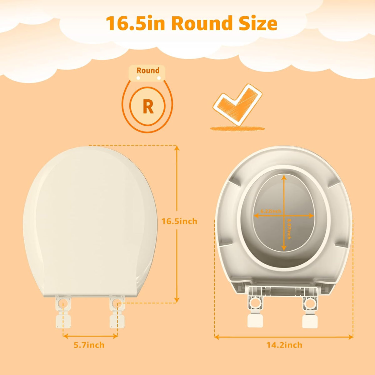 Toilet Seat with Toddler Seat, Potty Training Toilet Seat Round 2 in 1 Soft Close Quiet No Slapping, Magnetic Absorption, Easy to Install and Clean,White