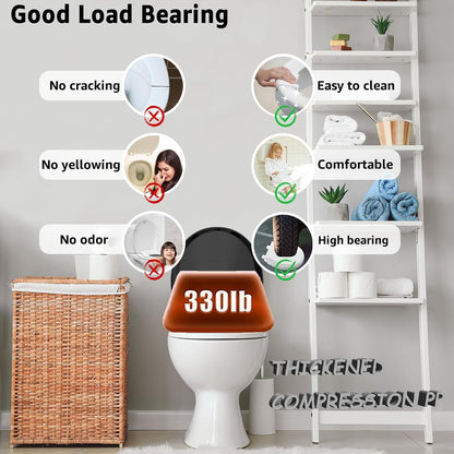 Toilet Seat with Toddler Seat, Potty Training Toilet Seat Round 2 in 1 Soft Close Quiet No Slapping, Magnetic Absorption, Easy to Install and Clean,White