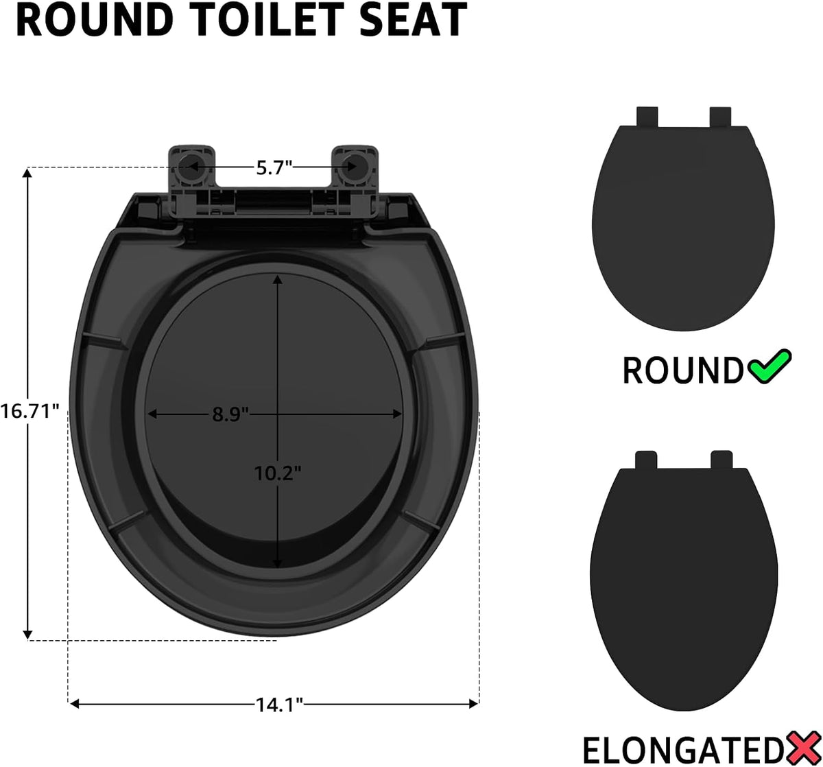 Toilet Seat with Toddler Seat, Potty Training Toilet Seat Round 2 in 1 Soft Close Quiet No Slapping, Magnetic Absorption, Easy to Install and Clean,White